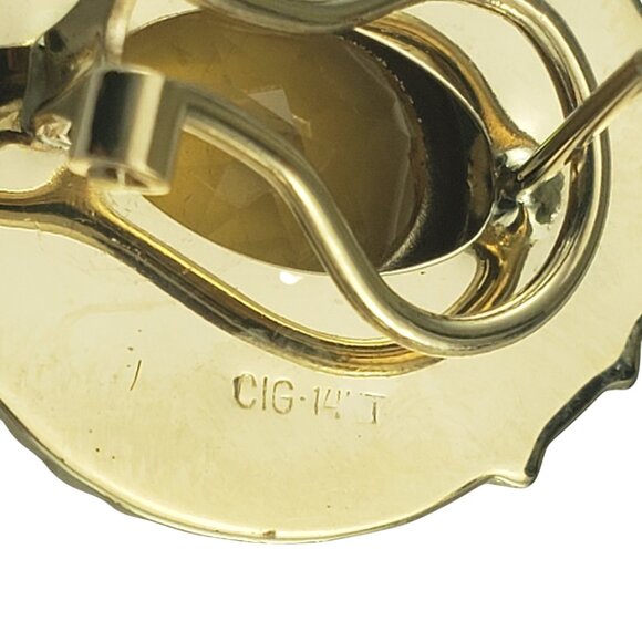 14 Karat Yellow Gold and Citrine Omega Back Earrings #19733 - Picture 5 of 8